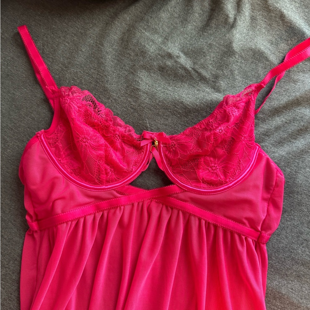 Pink lingerie slip dress